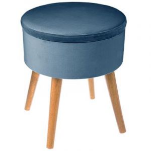 Image de Tabouret Coffre Scandinave "Tess" 44cm Bleu Prix