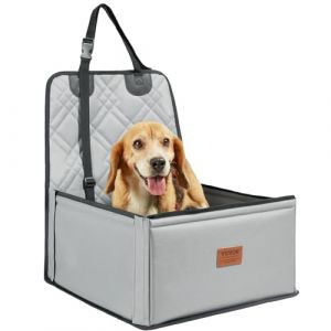 VEVOR Siège d'auto pour Chiens Petite Taille 12 kg, siège rehausseur pour Chien, avec Cadre de Support, Laisse de sécurité à Clipser, Rembourrage en Coton, lit Voiture pour Animal de Compagnie, Gris