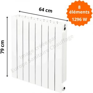 Radiateur aluminium vertical H.79 x 64 cm VIP 700 Deville 1296 W
