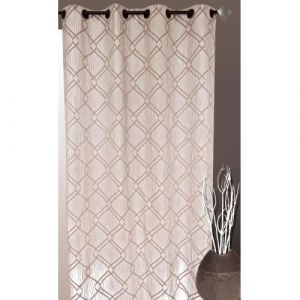 Home maison Rideau Lignes Crois&eacute;es Ivoire 135 x 260 cm