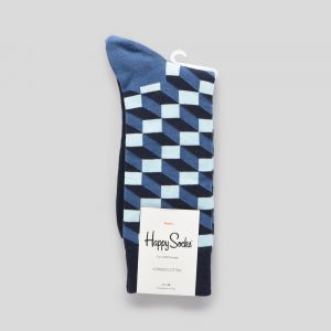 Happy socks Filled Optic Sock - Chaussettes multifonctions taille 41-46, bleu