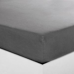 Drap-housse percale de coton TERTIO - Anthracite