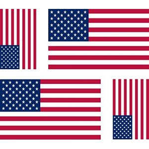 Image de Akachafactory 4 x Autocollant Sticker Voiture Moto Drapeau USA amerique americain Etats Unis