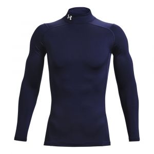 Under Armour Coldgear Comp Mock Haut Manches Longues Hommes - Bleu Foncé