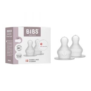 BIBS Tétine pour biberon à débit moyen en silicone, 2 pièces
