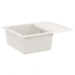 VidaXL &Eacute;vier Blanc 620 x 500 mm 80% Quartz et 20% R&eacute;sine