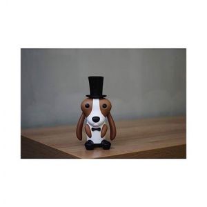 Qualy Tire bouchon en forme de chien Marron, Blanc Et Noir