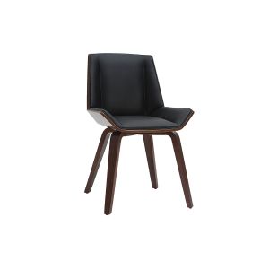 Image de Miliboo Chaise design noir et bois foncé MELKIOR