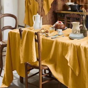 Easy Dort Nappe rectangle lin français miel 170x250 cm
