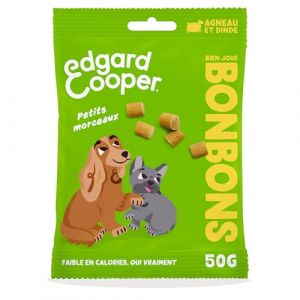 Edgard & Cooper Friandises pour Chien Petits Bonbons Naturels Chien Adulte sans Cérales, Sachet de 1x50, Agneau & Dinde