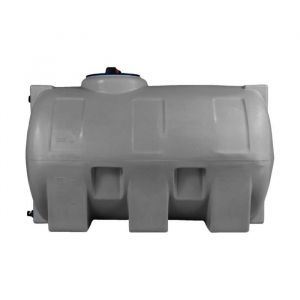 Elbi - Cuve récupération eau de pluie 300L - Réservoir aérien horizontal Gris - Polyéthylène cho