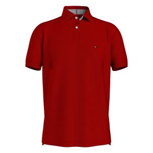 Tommy Hilfiger Polo regular uni manches courtes Rouge - Taille 4