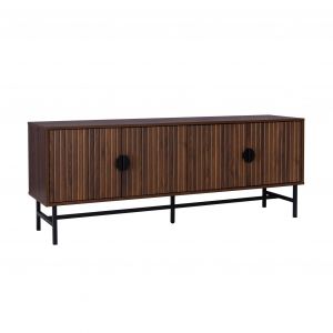 Meuble TV Bazalt quatre portes deux étagères L 160 x l 39 x H 60cm