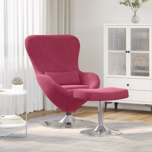 VidaXL Fauteuil ?Uf Avec Repose-Pieds En Velours Rouge Vin
