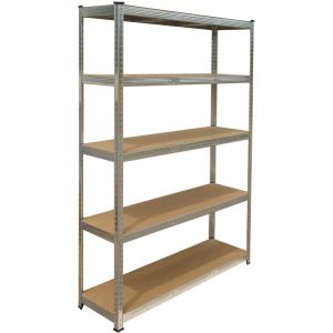 Relaxdays &Eacute;tag&egrave;re charges lourdes, 5 niveaux, H x L x P : 200 x 120 x 40 cm, max. 875 kg, cave & garage, acier, argent