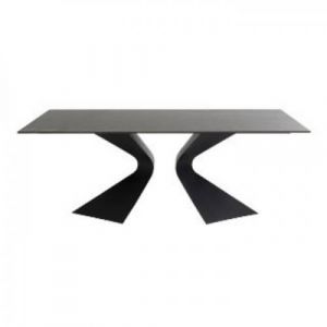 Kare Design Table à manger céramique noir 180x90cm GLORIA