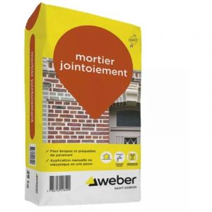 Weber Saint Gobain - Mortier de jointoiement blanc pour maçonnerie 25 kg - de plaquettes de parement et de briques - Weber