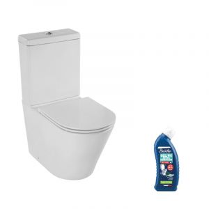 Jacob Delafon WC au sol sans bride Rodin+ sortie vario avec abattant avec nettoyant