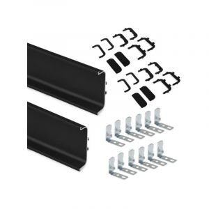 Emuca Kit Gola &agrave; profil central pour meubles de cuisine, Peint en noir, Aluminium - talla