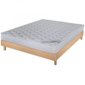 Ebac Matelas Et Sommier 160x200 Mousse - Decokit - Soutien Medium - Sommier En Kit - Chêne