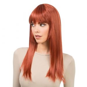 Ruedelafete Perruque Rihanna cheveux longs, Roux foncé auburn