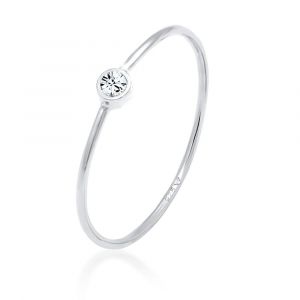 Elli Bague Femmes Solitaire avec Cristal en Argent Sterling 925
