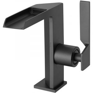 CEZIO Robinet mitigeur bec cascade ouvert chrome Gris mat