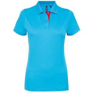 Image de Asquith & Fox - Polo en contraste - Femme (M) (Turquoise/Rouge) - UTRW5353