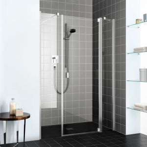 Kermi Raya Porte battante, avec élément fixe, avec élément annexe, pour niche, pour paroi latérale, RA1AR130201PK, RA1AR