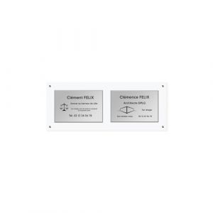 Support en plexi transparent pour 2 plaques professionnelles 20 x 30 cm portrait