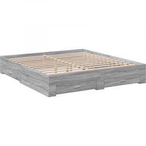 VidaXL Cadre De Lit À Tiroirs Sonoma Gris 180x200 Cm Bois D'ingénierie
