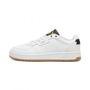 Puma Mixte Court Classic Lux Sneaker, White Black Gold, 49 EU