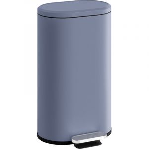 Homcom Poubelle de cuisine - 30L - seau int&eacute;rieur amovible - p&eacute;dale, fermeture douce - m&eacute;tal et PP - 36,5x31x61cm - gris