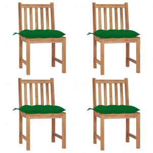 VidaXL Chaises de jardin 4 pcs avec coussins Bois de teck m if