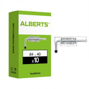 Alberts 204815 Verrou de box type Pistolet | avec poign&eacute;e ronde et ressort | passiv&eacute; | platine 85 x 40 mm | boulon &Oslash;14 x 176 mm