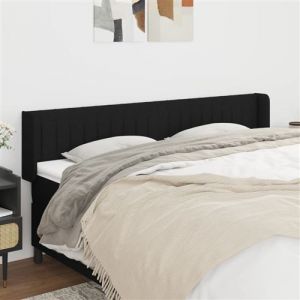 VidaXL Tête de lit avec oreilles Noir 183x16x78-88 cm Tissu3119022