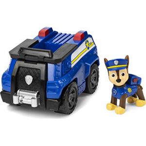 Image de Spin Master LA PAT'' PATROUILLE - VÉHICULE + FIGURINE CHASE - Véhicule de 15 cm Avec 1 Figurine À Collectionner Pat'' Patrouille - Paw Patrol - 6061799 - Jouet Enfant 3 Ans et +, Modèle réduit de voiture