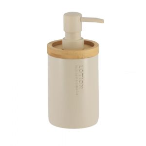 Tendance Distributeur à Savon ou lotion en résine Beige et Bambou 280 ml Beige