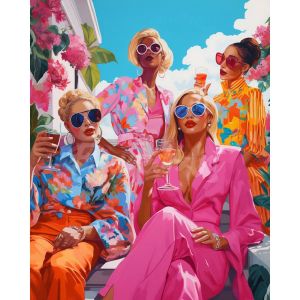 Broderie diamant : Reunion de Divas - toile tendue sur chassis