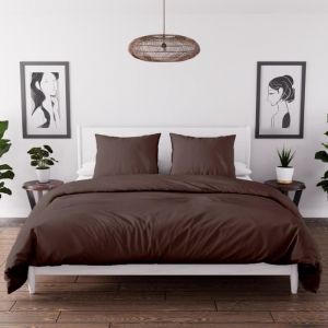 Soleil d'Ocre Parure de couette en microfibre lavée 260x240 cm BOHEME brun, par - Marron