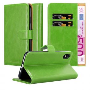 Cadorabo coque pour Apple iPhone XS MAX - en Vert - magn&eacute;tique, Fonction stand et compartiment carte