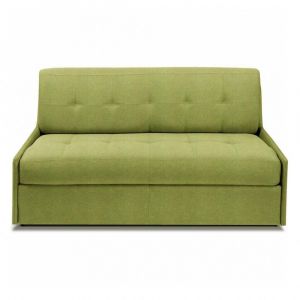 Italian Spirit Canap&eacute; lit express CENTER SUPRA 140cm m&eacute;tal matelas DUNLOPILLO m&eacute;moire de forme 16 cm tissu tweed luna vert lime