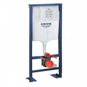 Grohe Pack Rapid SL autoportant + plaque hard graphite brossé + WC suspendu SENTO + abattant noir mat