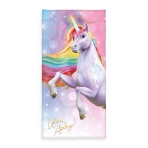 Herding Serviette en Velours Unicorn Academy, 75 x 150 cm, Serviette en 100% Coton, Velours
