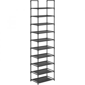 Songmics Tagère Chaussure à 10 Niveaux, Range-Chaussure, Porte-Chaussure, Meuble de Rangement, 28 x 45 x 173 cm, Cadre en Métal, en Tissu