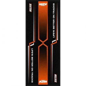 Tapis Moto SIXTEN pour KTM 95x240 - Tapis Environnemental Moto - Pour les paddocks et le garage - Lavable et Ecologique