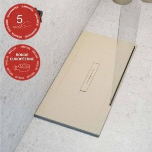 Receveur de douche Poalgi, extraplat, blanc perle, L.70 x l.160 cm, s&eacute;rie Clay