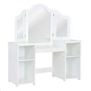 Coiffeuse enfants table de toilette blanc 104x40x117cm
