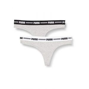 Puma Iconic Women's String-Thong (2 Pack) Culotte, Gris/Gris, XS Femme