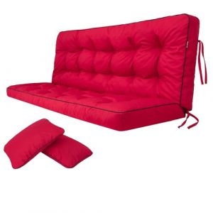Bjird - Coussins pour Bancs de Jardin - Rouge, 150 cm - Coussins Assise & Dossier Souples